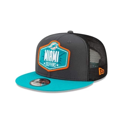 Grey Miami Dolphins Hat - New Era NFL NFL Draft 9FIFTY Snapback Caps USA6510738